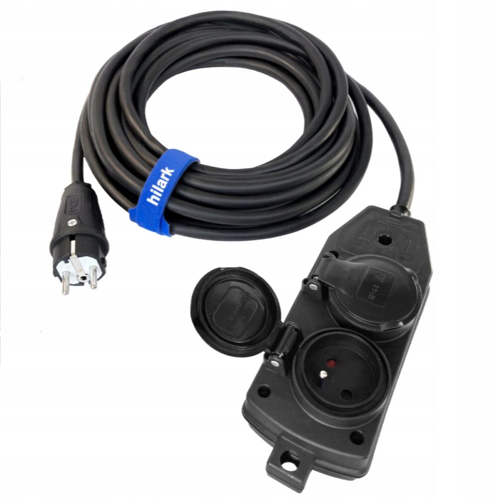 Przedłużacz H05VV-F 3×1.5mm² 1m