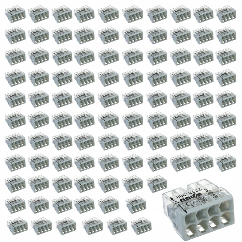 Connecteur rapide Wago 2273-208 fil rigide/souple 5×0,2-5mm² lot de 100 pièces