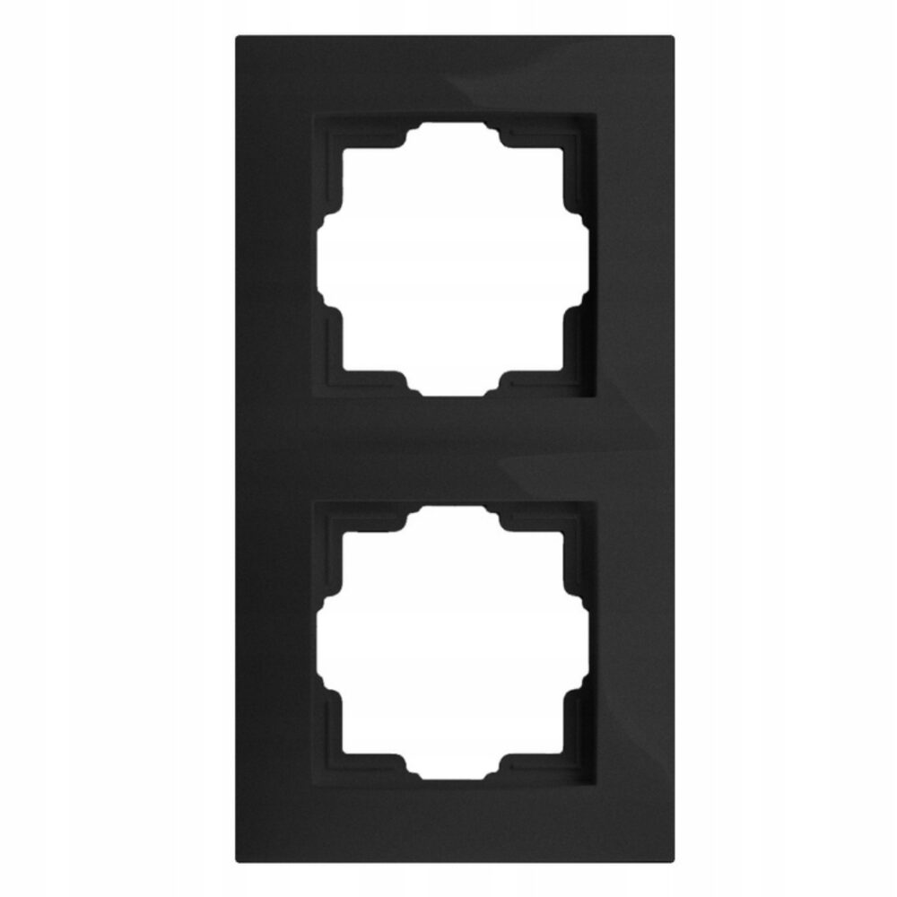 PLAQUE DOUBLE CARLA VERTICALE HORIZONTALE POUR PRISES ET INTERRUPTEURS 1772-09 noire EPN