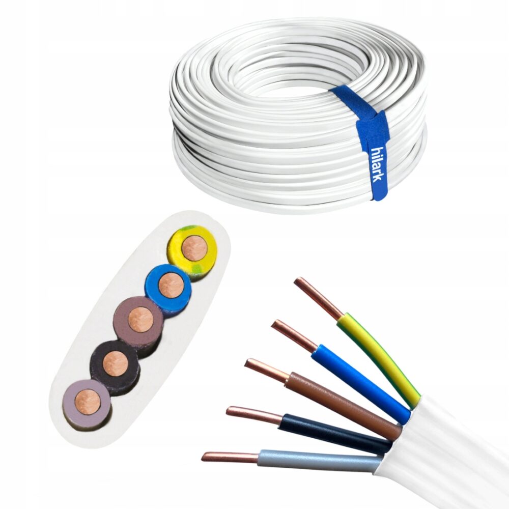 Câble électrique d'installation plat YDYp 5x4 450/750V blanc