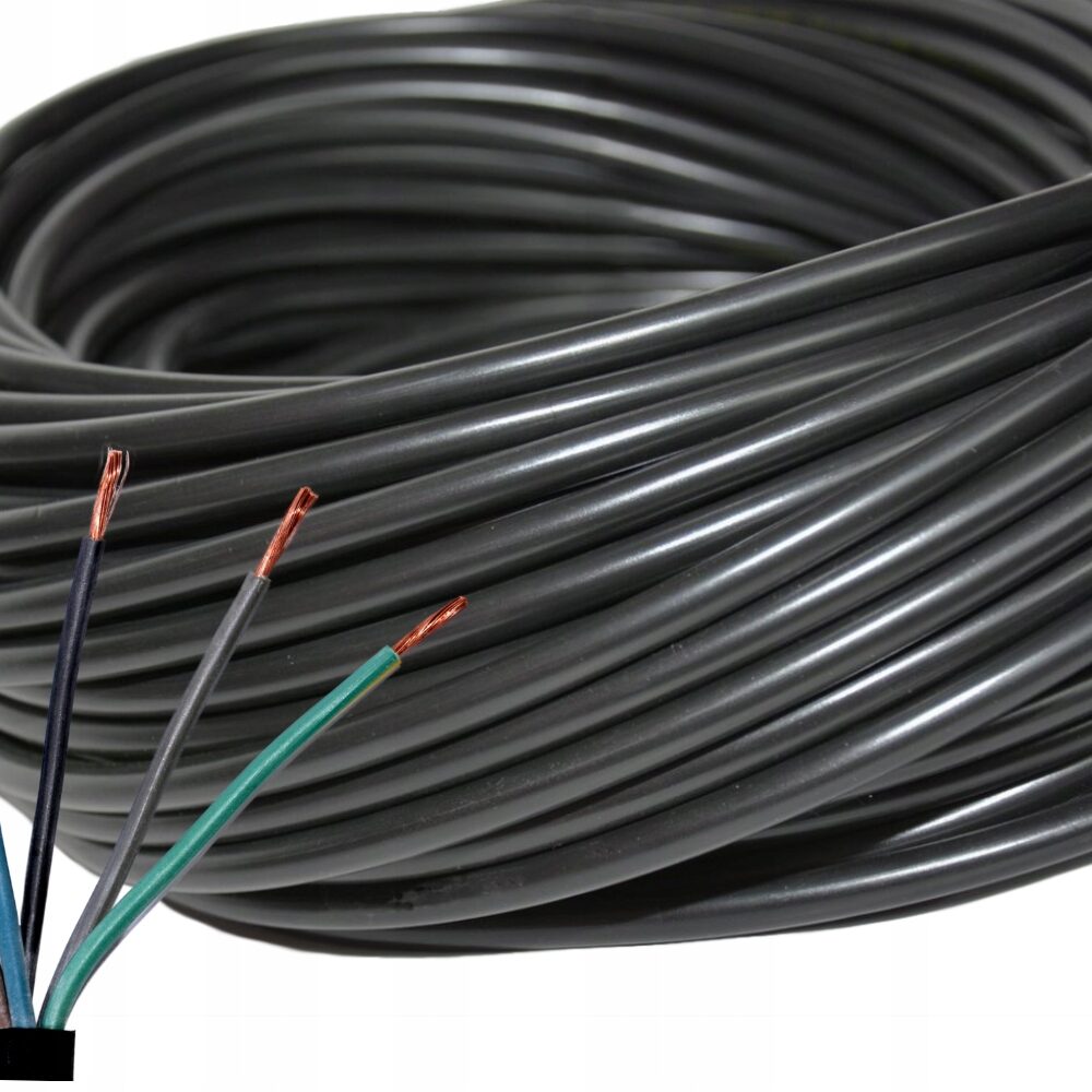 Câble d&rsquo;alimentation H05VV-F 5×1,5mm Noir 10m