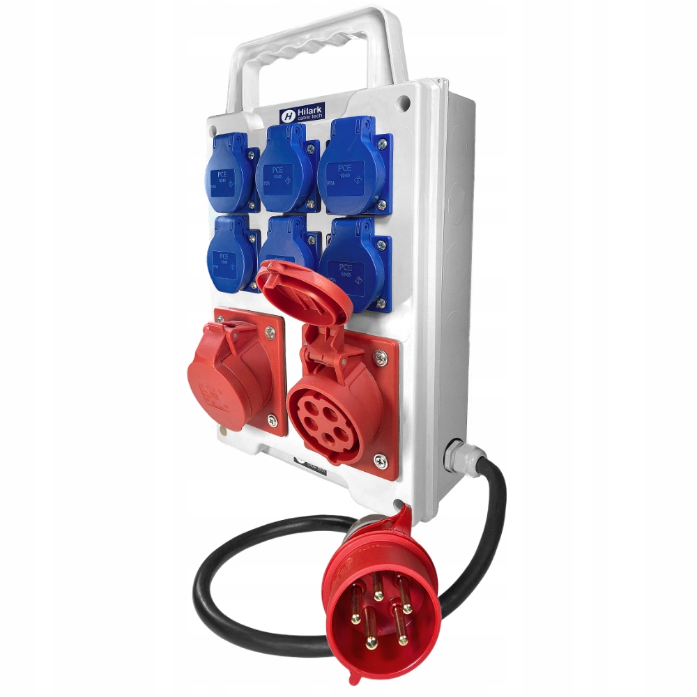 Coffret de chantier triphasé 2x16A 6x16A 230V IP44 raccordé env. 2m