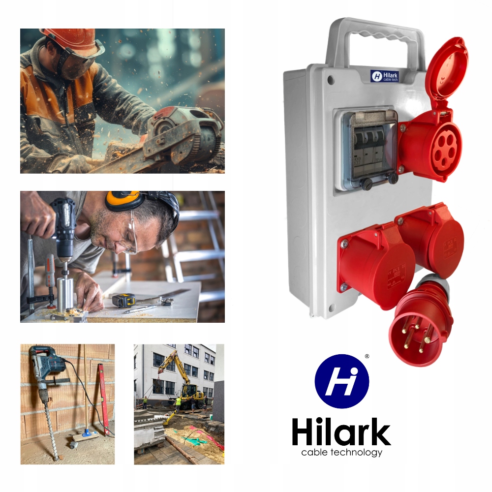 Coffret de chantier 2x16A 400V 1x32A fusible B16 3P env. 1m