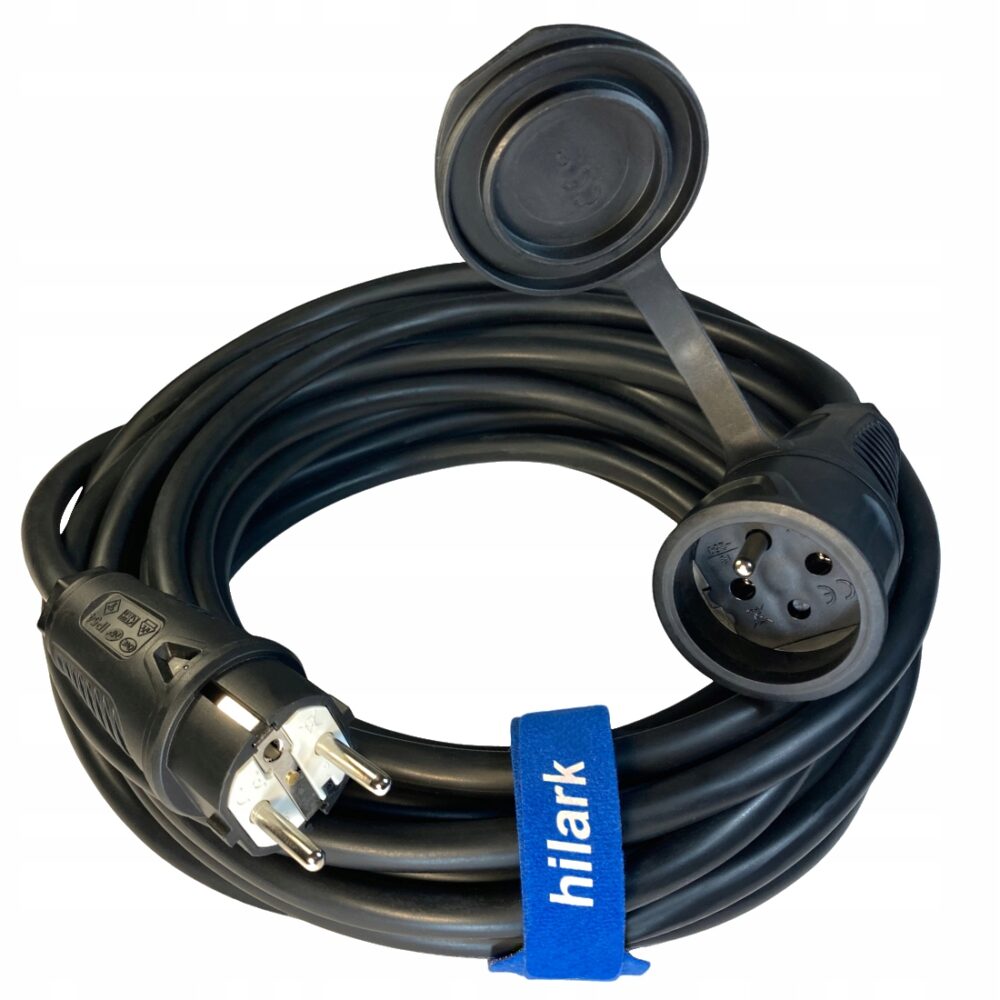 Rallonge électrique NSHTOU-J 3×2,5 mm² fiche et prise noires avec broche de terre