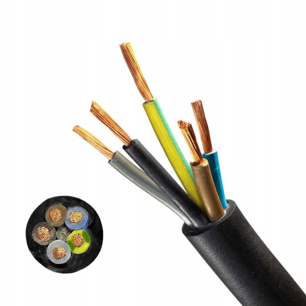 Câble en caoutchouc H05RR-F OW 5×2,5 souple 100% cuivre 1m