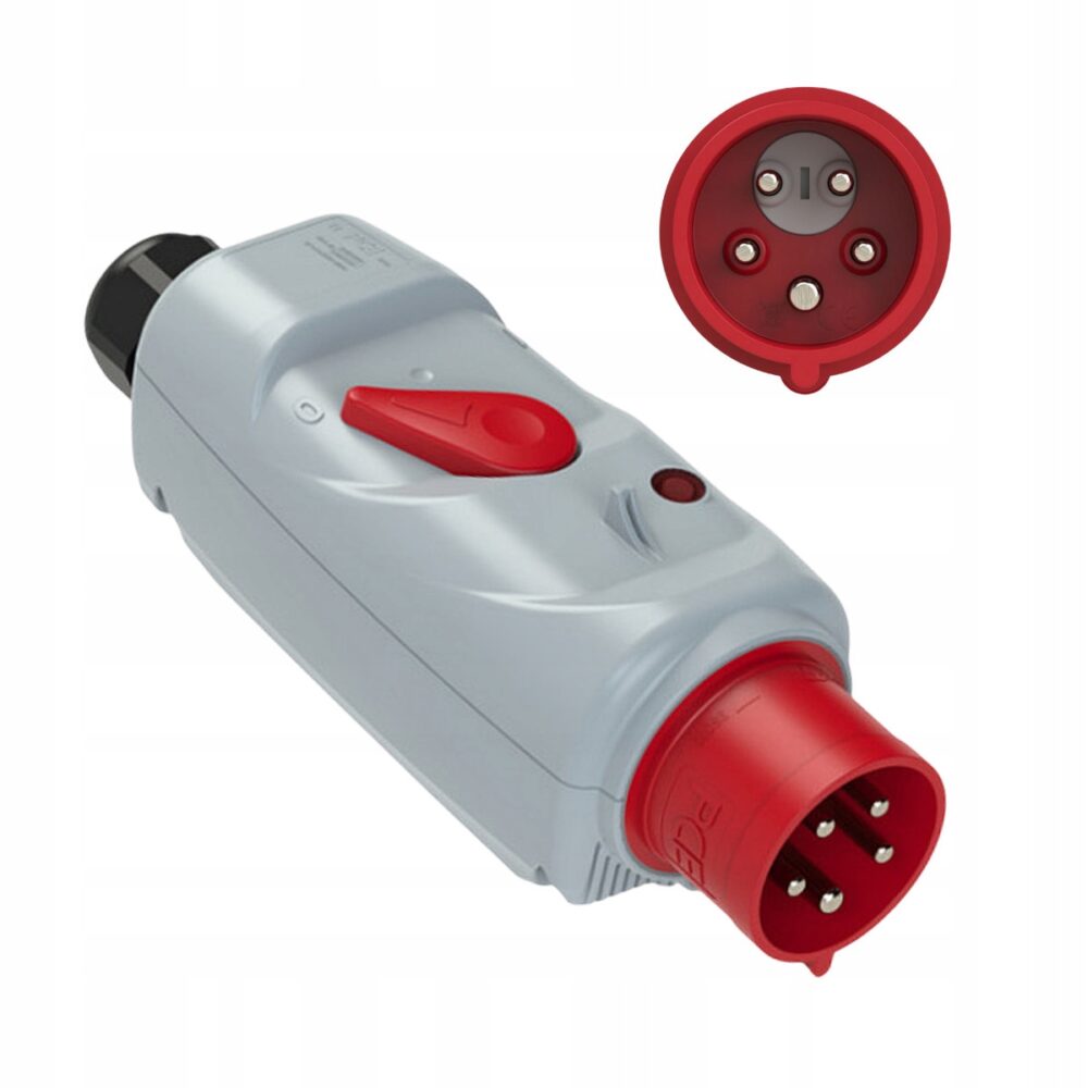 CEE – Fiche avec protection moteur (PKZM0) PI + RFC 32A 5 broches 6h (6,3-10A) IP44