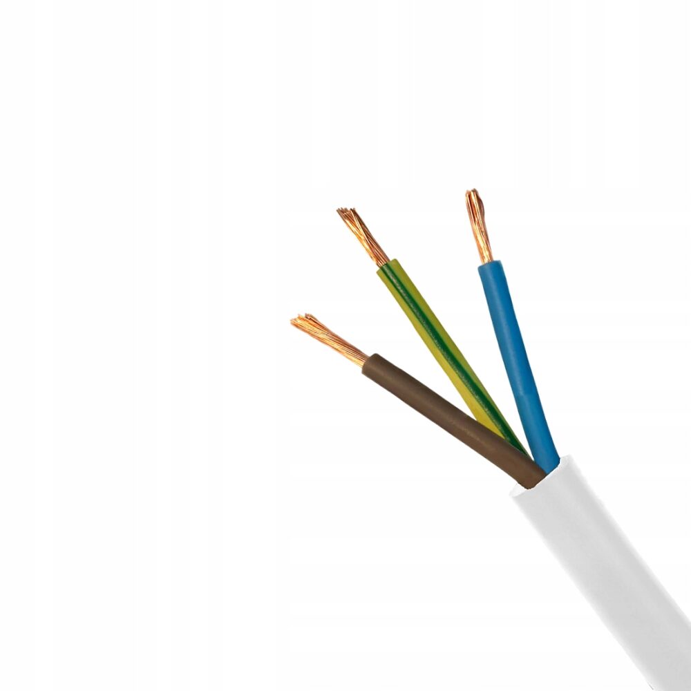 Câble H03VV-F OMY 3×1,5 mm blanc Rond alarme, électrique, souple (toronné), d&rsquo;installation 25m