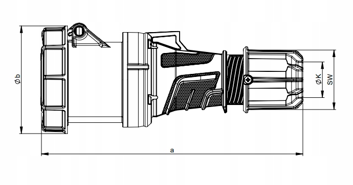Prise mobile PCE 63A IP67 série 233-6