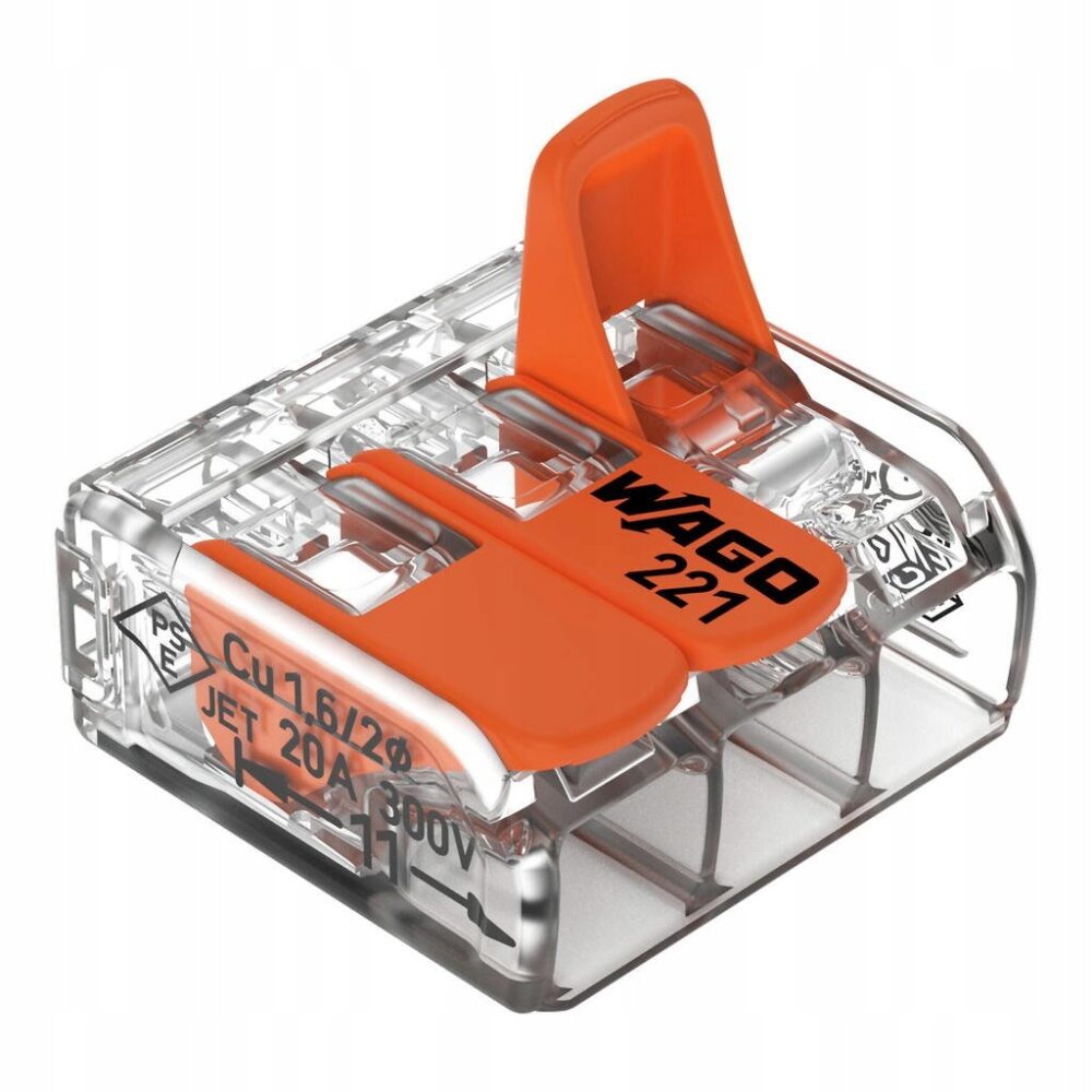 Connecteur rapide Wago 221-413 fil toronné 3x 0,14-4 mm² connecteur à levier lot de 50 pièces