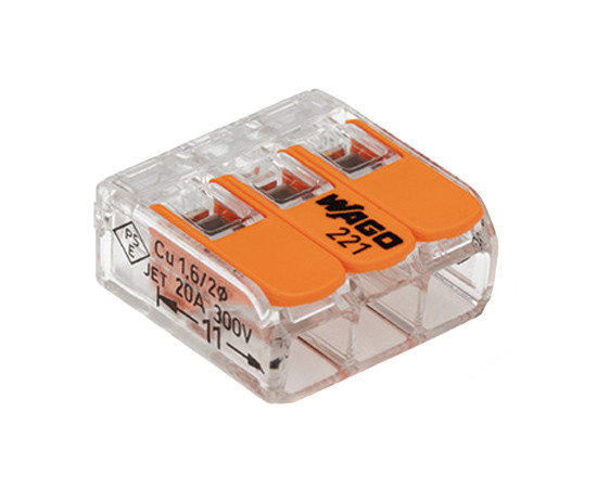 Connecteur rapide Wago 221-413 fil rigide/souple 3×4 mm 1 pièce