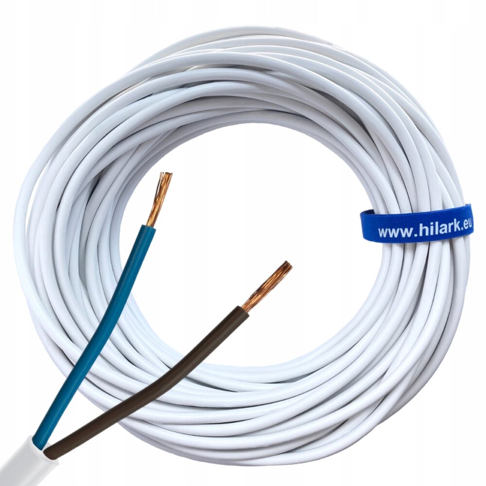 Câble blanc en PVC H05VV-F 2×1,5 mm² 100m