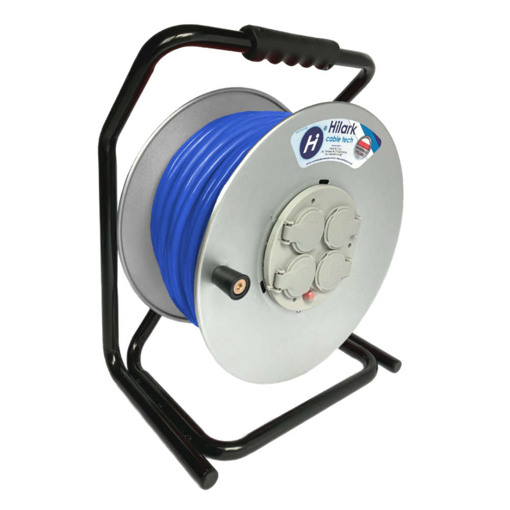 Rallonges H07BQ-F bleu 3g2,5mm² enrouleur à cadre métallique grand