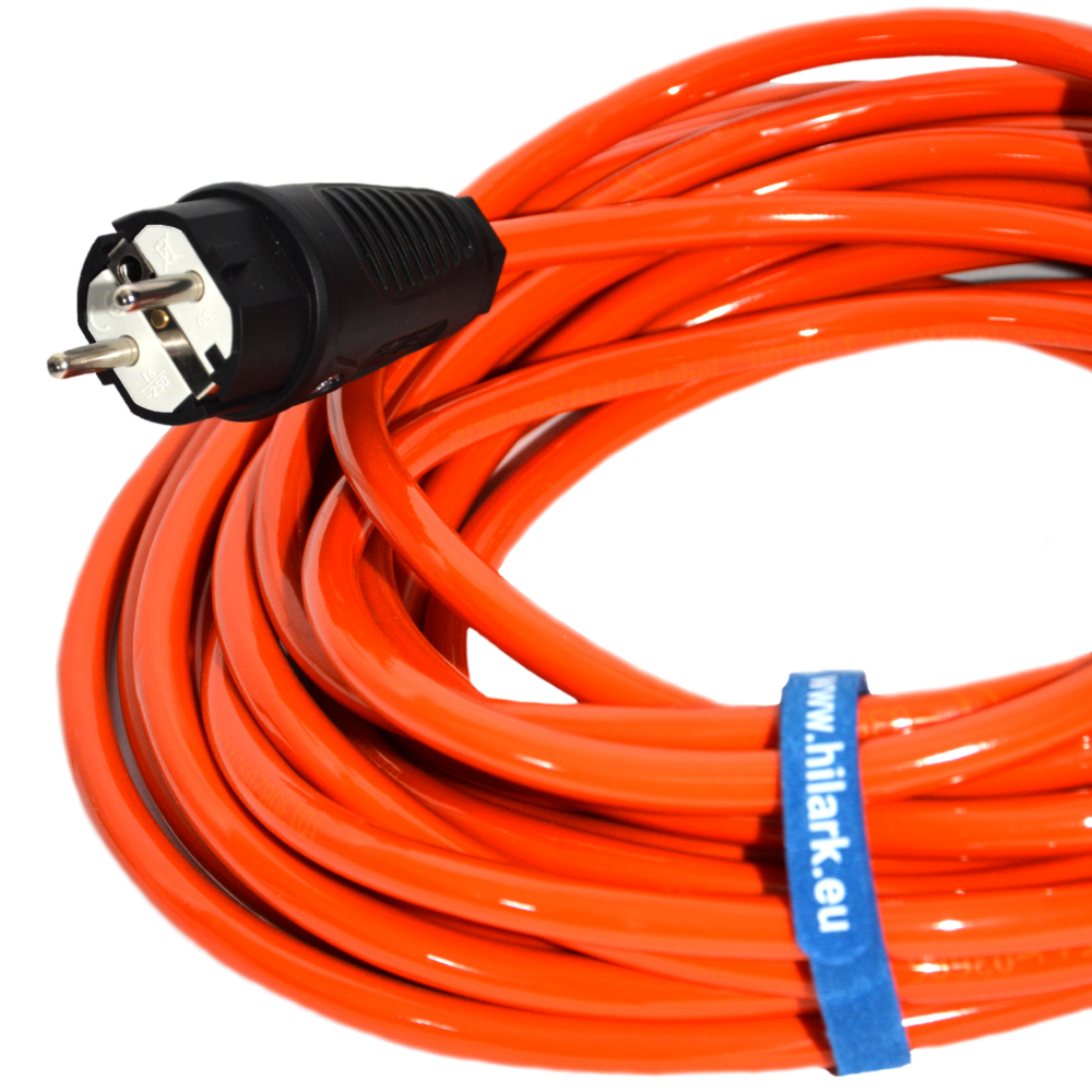 Adaptateur camping-car H07BQ-F Polyuréthane (PUR) 3×2,5 Câble de branchement camping Prise CEE Orange haute visibilité 1m