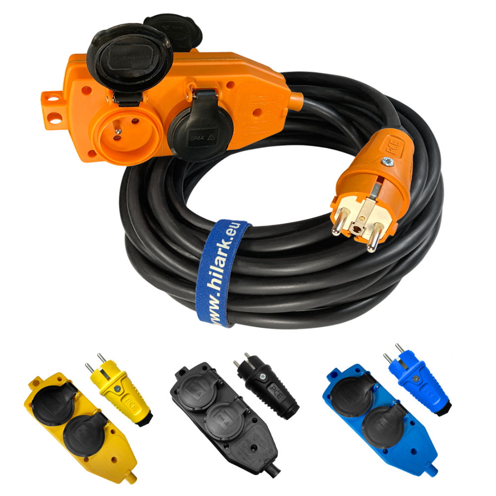 Rallonges 3x1,5mm² répartiteur et fiche de la même couleur