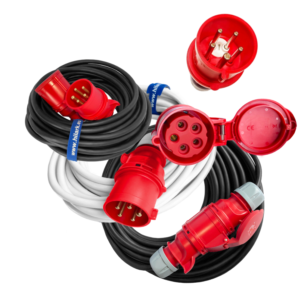 Rallonges triphasées CEE avec croisement de phases