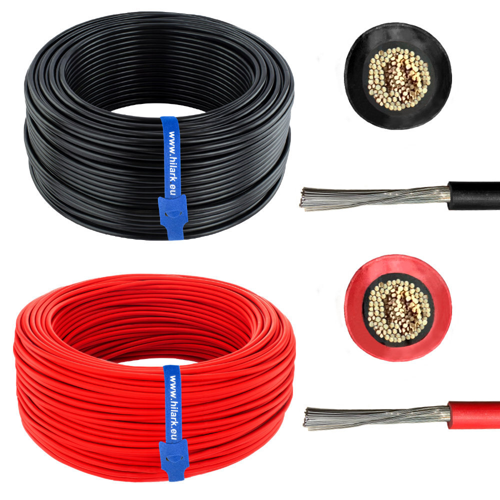Câbles solaires kit rouge 1m + noir 1m 1x4mm² (ou multiple)
