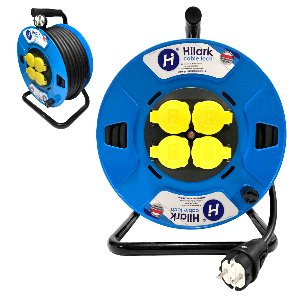 Rallonge en caoutchouc OW H05RR-F 3x1,5 1m, enrouleur