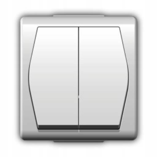 Interrupteur double Classique Elektro-Plast blanc 1002-00