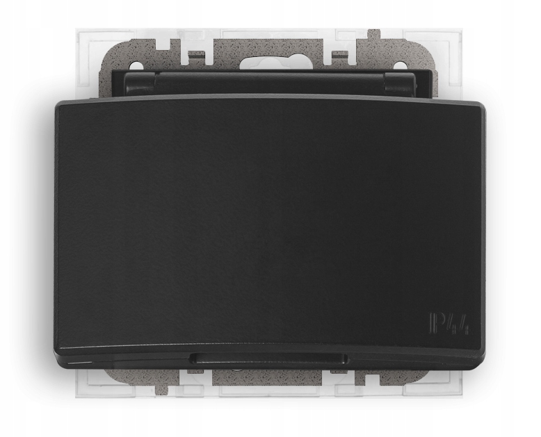 Prise électrique étanche Elektro-Plast Nasielsk noire 4145-19