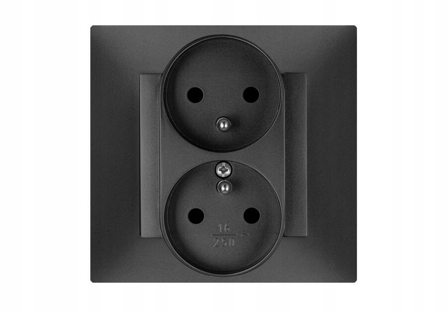Prise Électrique Murale Elektro-Plast Nasielsk Noir 1743-19