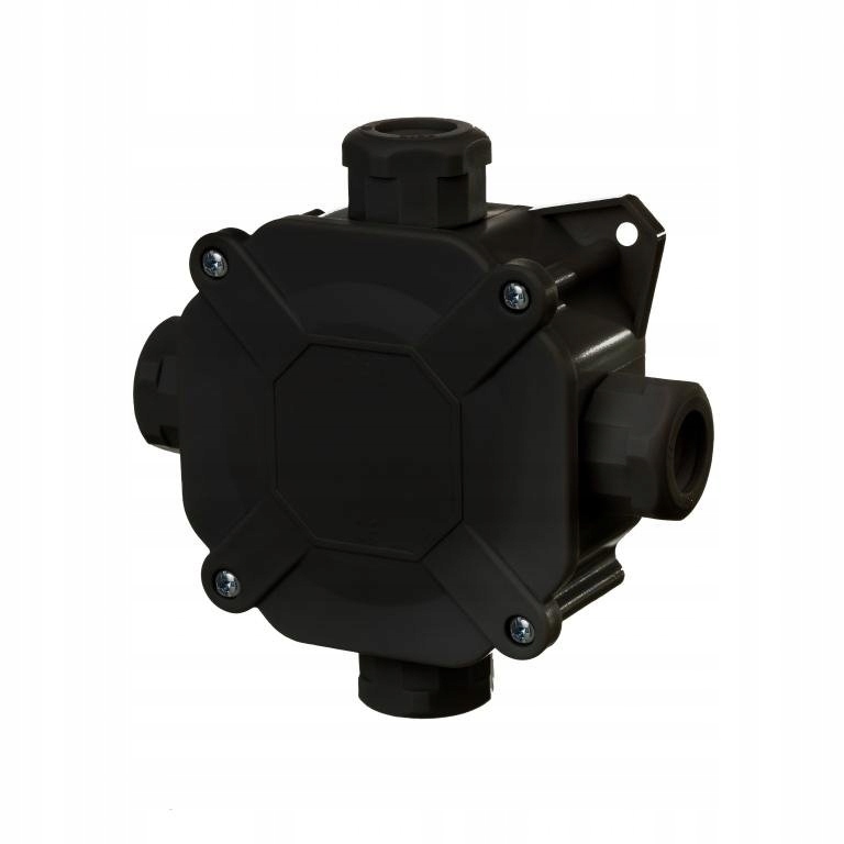 Boîtier étanche 75X75X33 avec insert 5×4/IP67/PG16 noir 0298-09