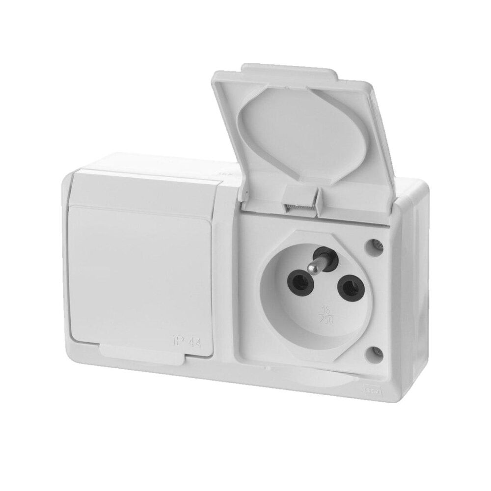 Prise murale Elektro-Plast blanche 1026-01