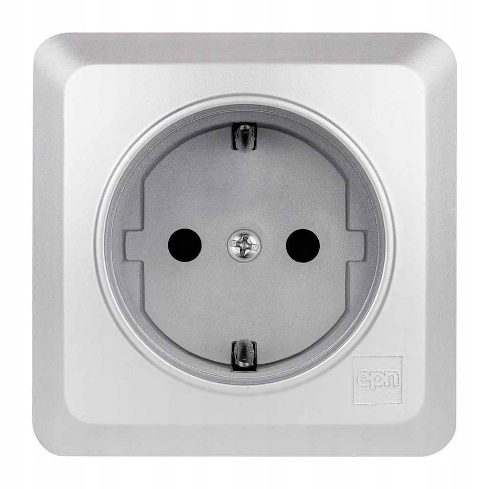 BERG prise murale simple avec terre 2P+Z schuko IP 20-couleur argent 3737-06