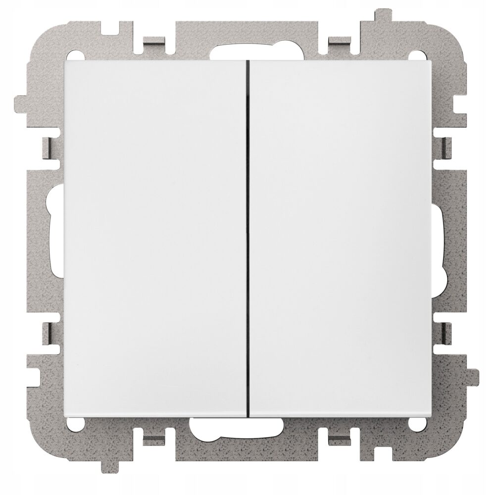 Interrupteur double classique, encastré Elektro-Plast blanc 3811-10