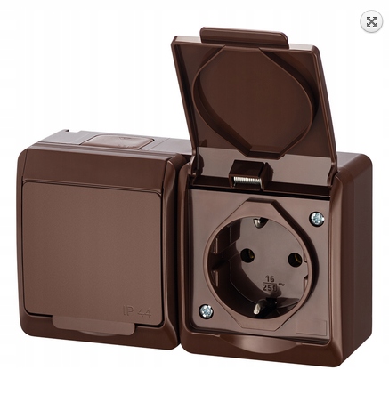 Prise Électrique Murale Elektro-Plast Marron 0325-06