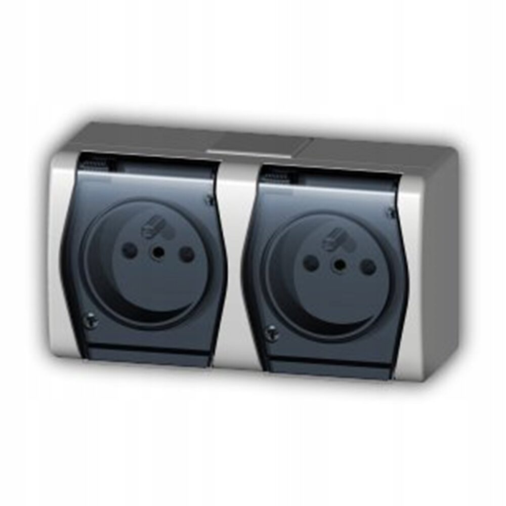 Prise électrique étanche Elektro-Plast Nasielsk blanc 1022-01