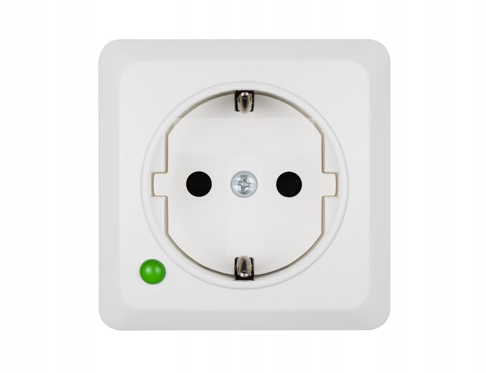 BERG prise de courant encastrée simple avec terre 2P+Z Schuko IP 20 – couleur blanche 3737-00