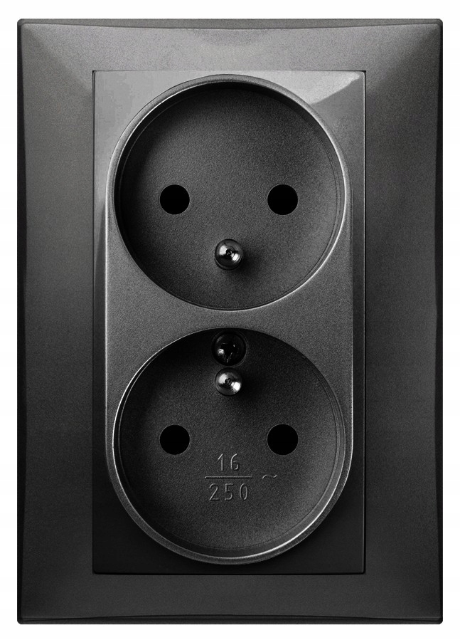 Prise Murale Elektro-Plast Noire 1735-09