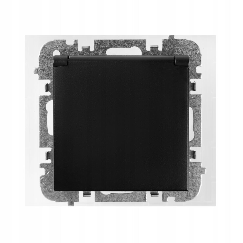 VESTRA prise 2P+Z sans cadre encastrée IP 44 - couleur noir 3868-19