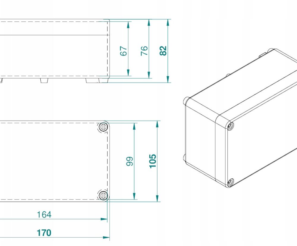 Boîtier électrique mural Elektro-Plast Nasielsk 105 x 170 x 82 mm