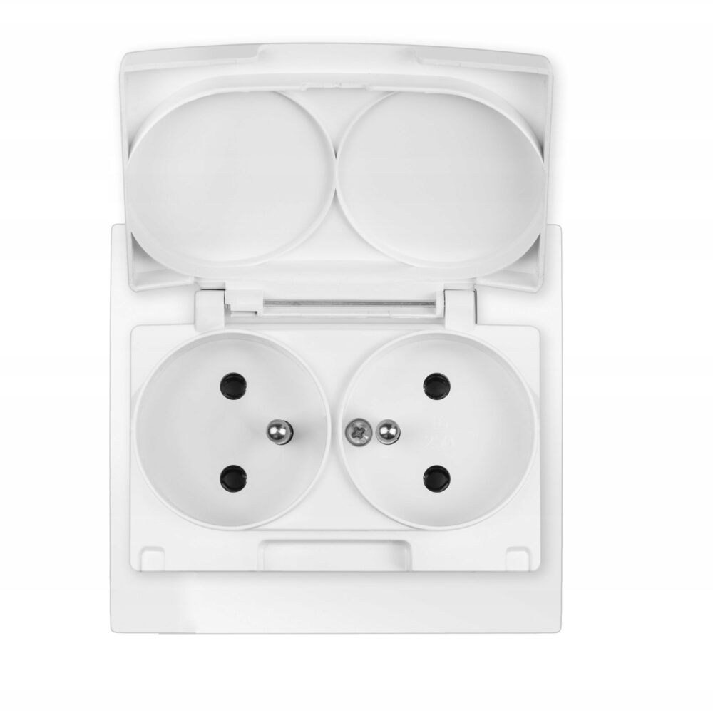 Prise électrique étanche Elektro-Plast Nasielsk blanc 3845-10