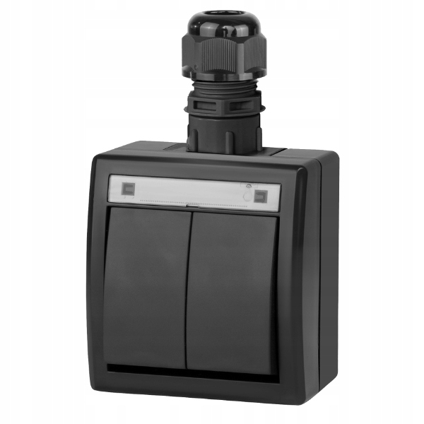 Connecteur de Boîte de Jonction Double Étanche de Surface AQUANT IP65 Anthracite