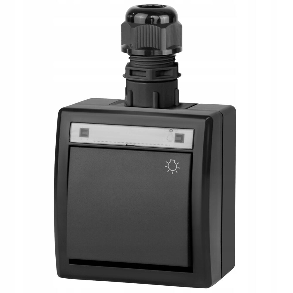 AQUANT 2K BOUTON REBONDISSANT ICÔNE LUMIÈRE N/T IP65 ANTHRACITE 5004-67