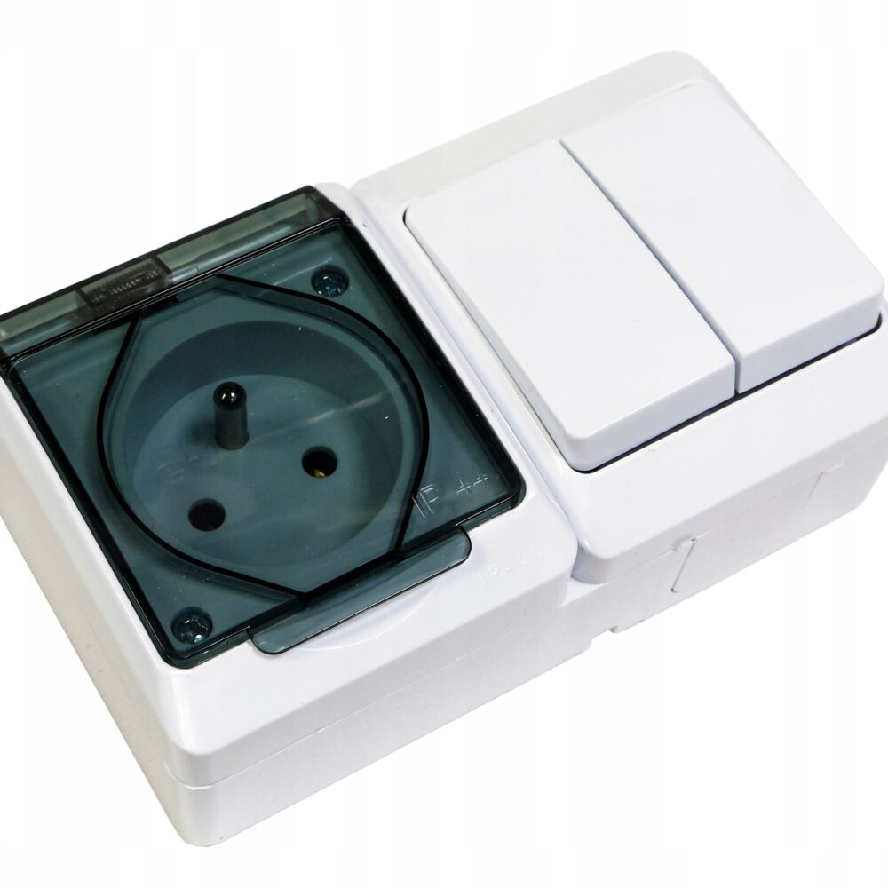 Prise électrique étanche Elektro-Plast Nasielsk blanche 0327-13