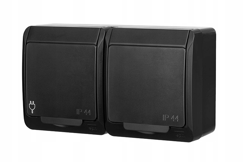 Hermes IP44 prise étanche en saillie double 0325-09