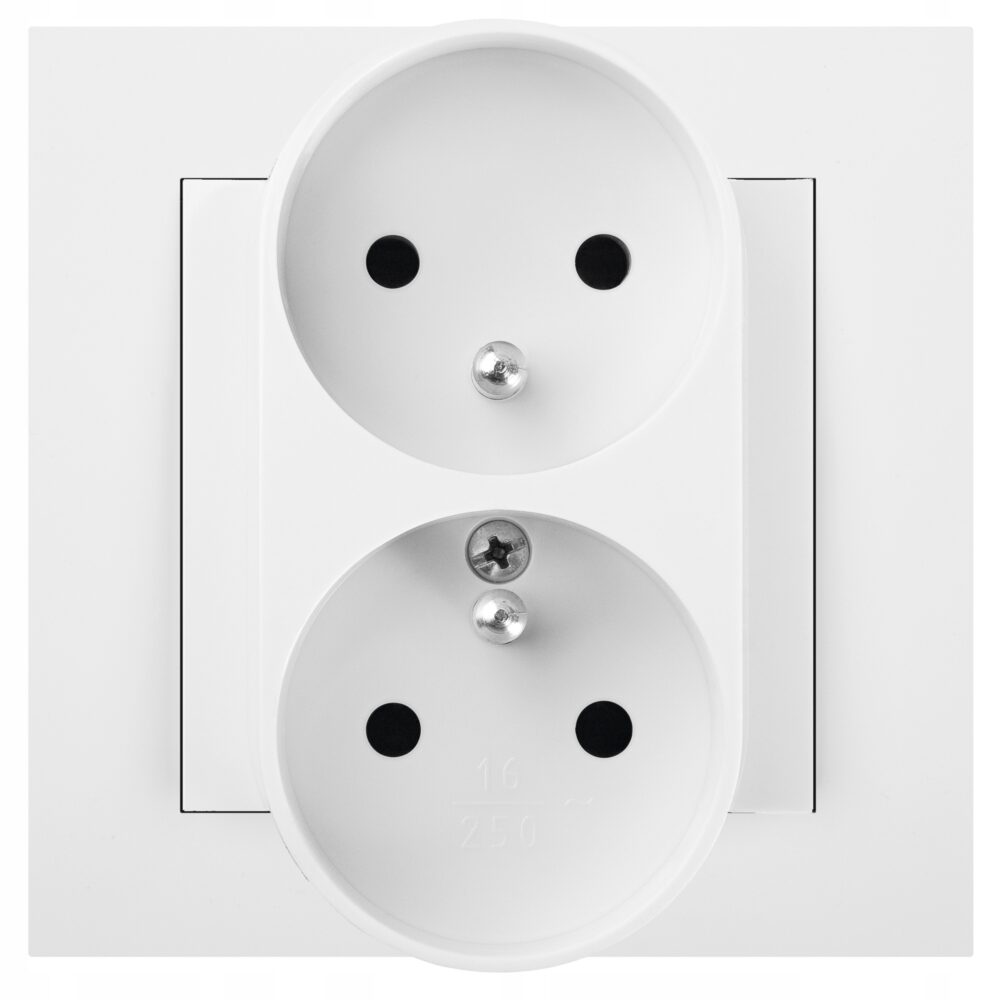 Prise de courant Elektro-Plast Nasielsk 2x2P+T modulaire encastrée blanche 4143-10