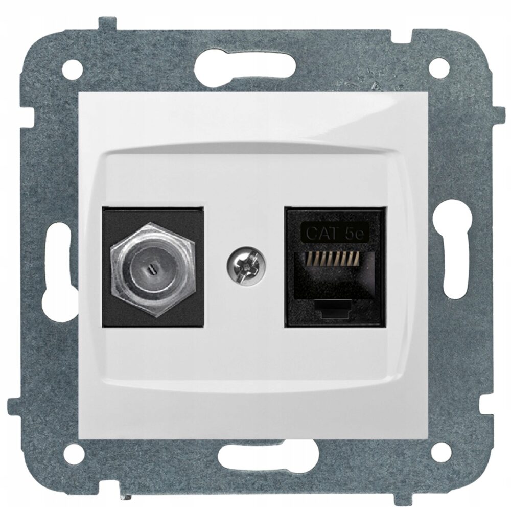 Prise Murale Antenne, Internet Elektro-Plast Nasielsk blanc 1790-10