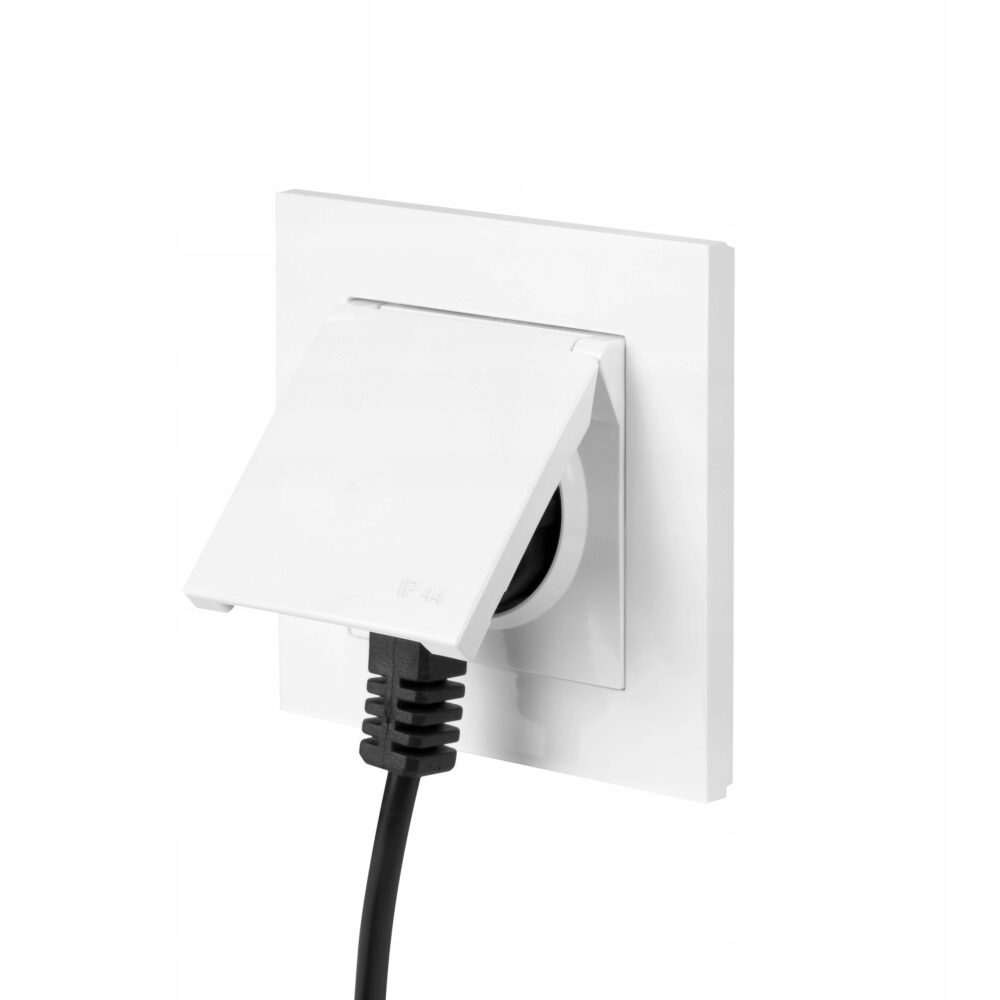 SANTRA prise 2P+Z sans cadre encastrée IP44 – couleur blanc 4168-10