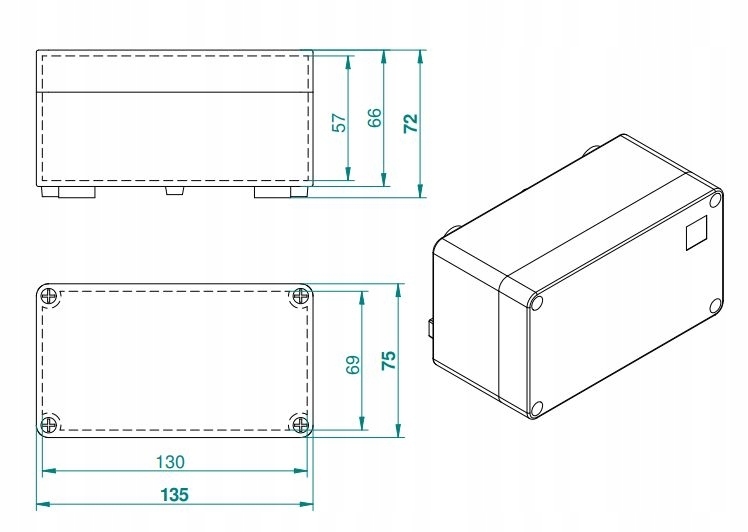 Boîte électrique saillie Elektro-Plast Nasielsk 74 x 135 x 72 mm