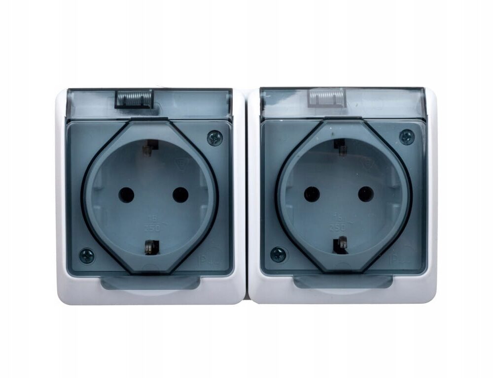 Prise Électrique étanche Elektro-Plast Nasielsk blanche 0325-01