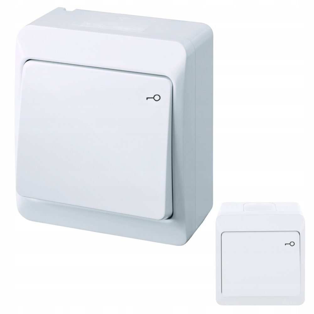 Bouton poussoir saillie clé blanche HERMES 0340-02