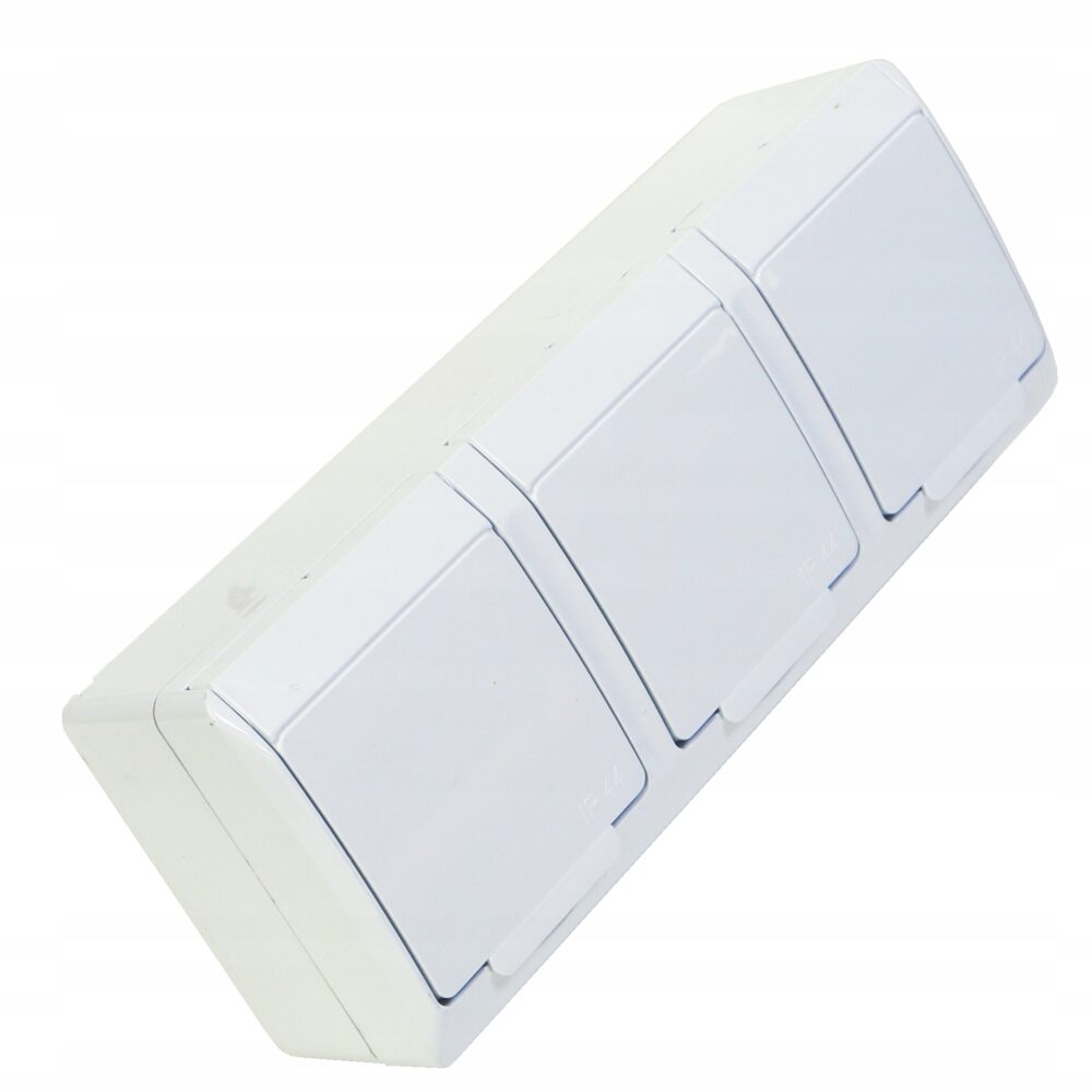 Hermes Boîtier hermétique triple encastré avec clapet IP44 blanc avec/sans