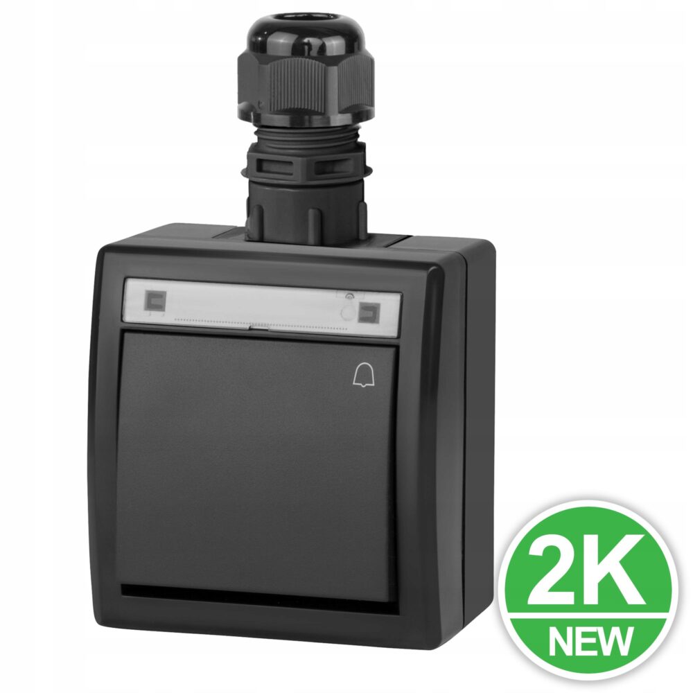 AQUANT 2K BOUTON POUSSOIR SONNETTE N/T IP65 ANTHRACITE 5005-67