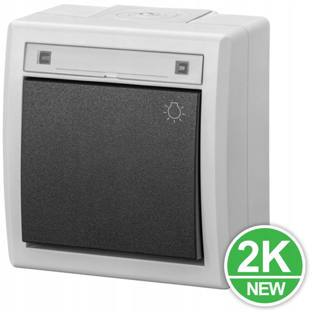 AQUANT 2K BOUTON POUSSOIR LUMINEUX GRIS IP55 N/T 5004-10