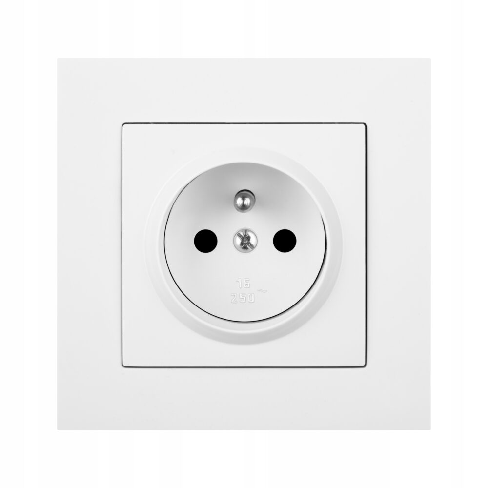 SANTRA prise 2P+Z sans cadre encastrée auto-bloquante IP20 – couleur blanc 4130-10