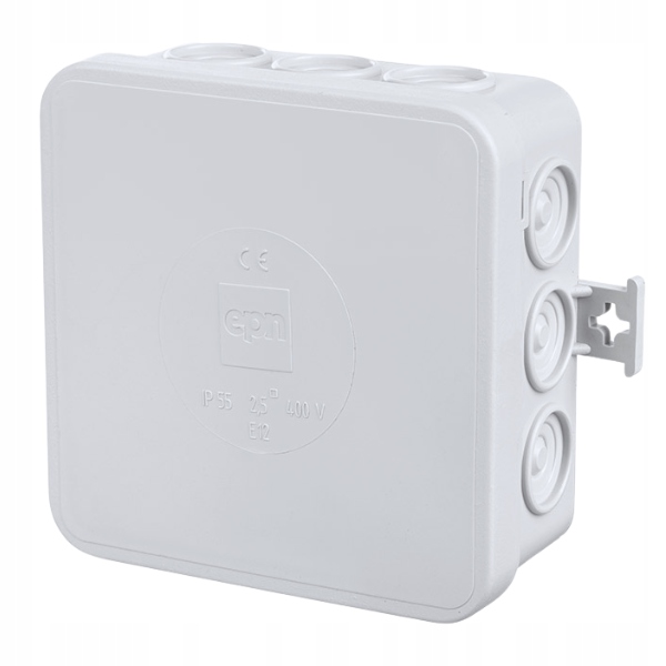 Boîte d&rsquo;encastrement grise vide 85x85x39 E12 IP55 ELEKTRO-PLAST NASIELSK
